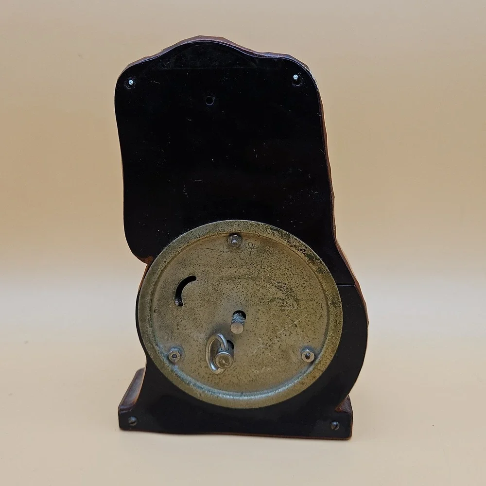 Vintage Japan Carved Wood Dog Poppo Alarm Clock By Tezuka Read Description
